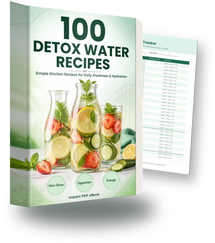 100+ Detox Water Recipes eBook with free 30-Day Hydration Tracker